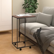 vidaXL Príručný stolík + kolieska čierny 40x30x63,5cm spracované drevo - cena, porovnanie