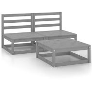 Shumee  3-dielna záhradná sedacia súprava sivá masívna borovica, 3075236 - cena, porovnanie