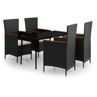 Shumee  5-dielna záhradná jedálenská súprava s poduškami čierna, 3099445 - cena, porovnanie