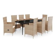 Shumee  9-dielna záhradná jedálenská súprava s poduškami béžová, 3099460 - cena, porovnanie