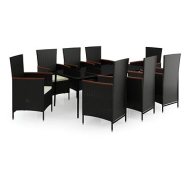 Shumee  9-dielna záhradná sedacia súprava s poduškami čierna, 3099448 - cena, porovnanie