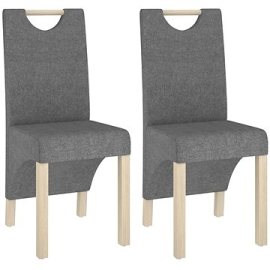 Shumee  Jedálenské stoličky 2 ks svetlosivé textil, 336959
