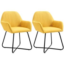 Shumee  Jedálenské stoličky 2 ks žlté textil (249814)