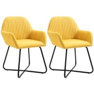 Shumee  Jedálenské stoličky 2 ks žlté textil (249814) - cena, porovnanie