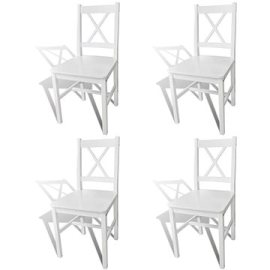 Shumee  Jedálenské stoličky 4 ks biele borovicové drevo (241511)