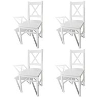 Shumee  Jedálenské stoličky 4 ks biele borovicové drevo (241511) - cena, porovnanie
