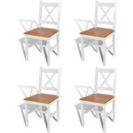 Shumee  Jedálenské stoličky 4 ks biele borovicové drevo (241513) - cena, porovnanie