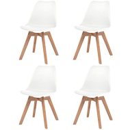 Shumee  Jedálenské stoličky 4 ks biele umelá koža (244784) - cena, porovnanie
