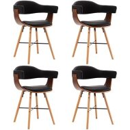 Shumee  Jedálenské stoličky 4 ks čierne umelá koža a ohýbané drevo (279491) - cena, porovnanie