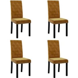 Shumee  Jedálenské stoličky 4 ks hnedé zamat, 336890