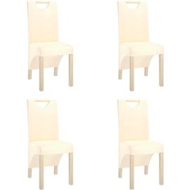 Shumee  Jedálenské stoličky 4 ks krémové textil, 3080204