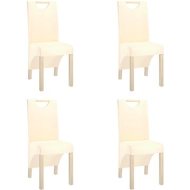 Shumee  Jedálenské stoličky 4 ks krémové textil, 3080204 - cena, porovnanie