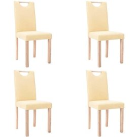 Shumee  Jedálenské stoličky 4 ks krémové textil, 336772