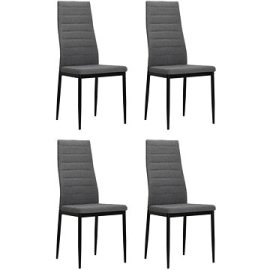 Shumee  Jedálenské stoličky 4 ks svetlosivé textil (246182)