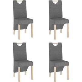 Shumee  Jedálenské stoličky 4 ks svetlosivé textil, 3080202