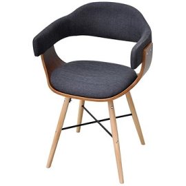 Shumee  Jedálenské stoličky 4 ks tmavo sivé ohýbané drevo a textil (271946)