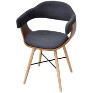 Shumee  Jedálenské stoličky 4 ks tmavo sivé ohýbané drevo a textil (271946) - cena, porovnanie
