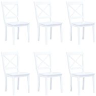 Shumee  Jedálenské stoličky 6 ks biele masívny kaučukovník (277543) - cena, porovnanie