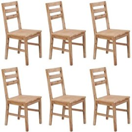Shumee  Jedálenské stoličky 6 ks masívne akáciové drevo (276256)