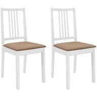 Shumee  Jedálenské stoličky s poduškami 2 ks biele masívne drevo (247634) - cena, porovnanie