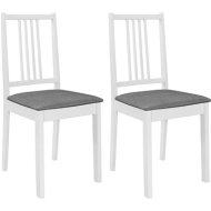 Shumee  Jedálenské stoličky s poduškami, 2 ks, biele, masívne drevo (247636) - cena, porovnanie