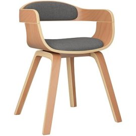 Shumee  Jedálenské stoličky svetlosivé ohýbané drevo a textil, 3092375