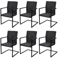 Shumee  Konzolové jedálenské stoličky 6 ks čierne umelá koža (272416) - cena, porovnanie