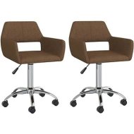 Shumee  Otočné jedálenské stoličky 2 ks hnedé textil, 330322 - cena, porovnanie