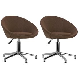 Shumee  Otočné jedálenské stoličky 2 ks hnedé textil, 330454