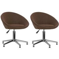 Shumee  Otočné jedálenské stoličky 2 ks hnedé textil, 330454 - cena, porovnanie