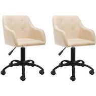 Shumee  Otočné jedálenské stoličky 2 ks krémové textil, 330381 - cena, porovnanie
