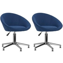 Shumee  Otočné jedálenské stoličky 2 ks modré textil, 330456