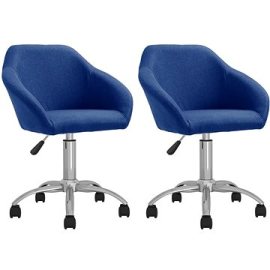 Shumee  Otočné jedálenské stoličky 2 ks modré textil, 330502 3305-02