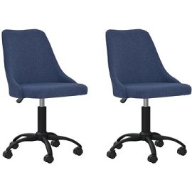 Shumee  Otočné jedálenské stoličky 2 ks modré textil, 330884