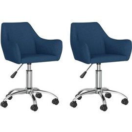 Shumee  Otočné jedálenské stoličky 2 ks modré textil, 330943