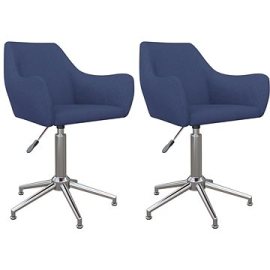 Shumee  Otočné jedálenské stoličky 2 ks modré textil, 330967
