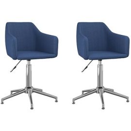 Shumee  Otočné jedálenské stoličky 2 ks modré textil, 331203