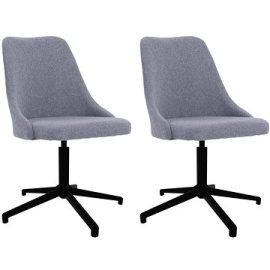 Shumee  Otočné jedálenské stoličky 2 ks svetlosivé textil, 330902