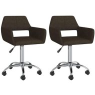 Shumee  Otočné jedálenské stoličky 2 ks tmavohnedé textil, 330323 - cena, porovnanie