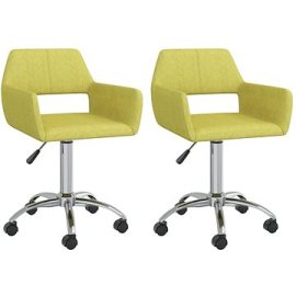Shumee  Otočné jedálenské stoličky 2 ks zelené textil, 330325