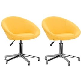 Shumee  Otočné jedálenské stoličky 2 ks žlté textil, 330458