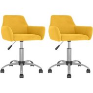 Shumee  Otočné jedálenské stoličky 2 ks žlté zamat, 331081 - cena, porovnanie