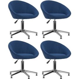 Shumee  Otočné jedálenské stoličky 4 ks modré textil, 3089503