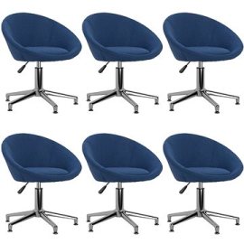 Shumee  Otočné jedálenské stoličky, 6 ks modré textil, 3089515
