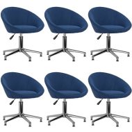 Shumee  Otočné jedálenské stoličky, 6 ks modré textil, 3089515 - cena, porovnanie