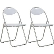 Shumee  Skladacie jedálenské stoličky 2 ks biele umelá koža (284408) - cena, porovnanie