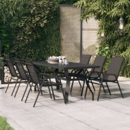 vidaXL Záhradný stôl čierny 180x80x70 cm oceľ a sklo - cena, porovnanie