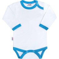 New Baby Dojčenské body s modro-tyrkysovým lemom