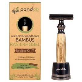 Pandoo Bambusový holiaci strojček široká rukoväť + žiletky 10ks