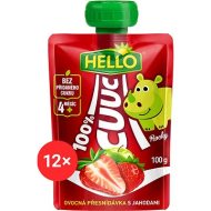 Hello CUUC 100% ovocná kapsička s jahodami 12x100g - cena, porovnanie